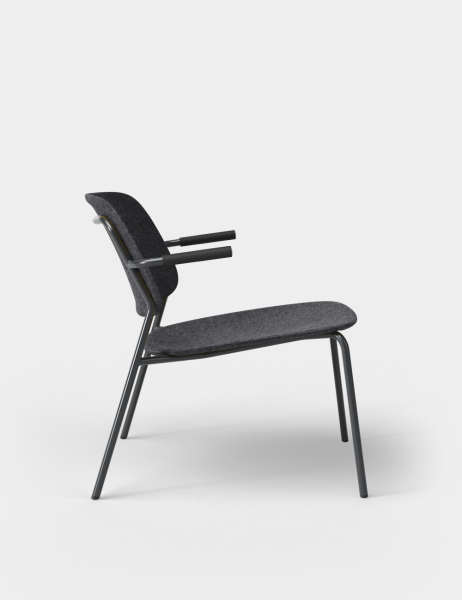 Hale PET Lounge Chair Armrests - Frame - Black/White