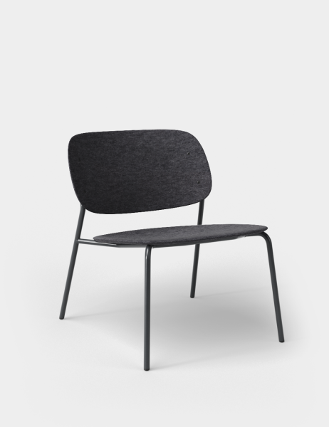 Hale PET Lounge Chair - Frame - Black/White